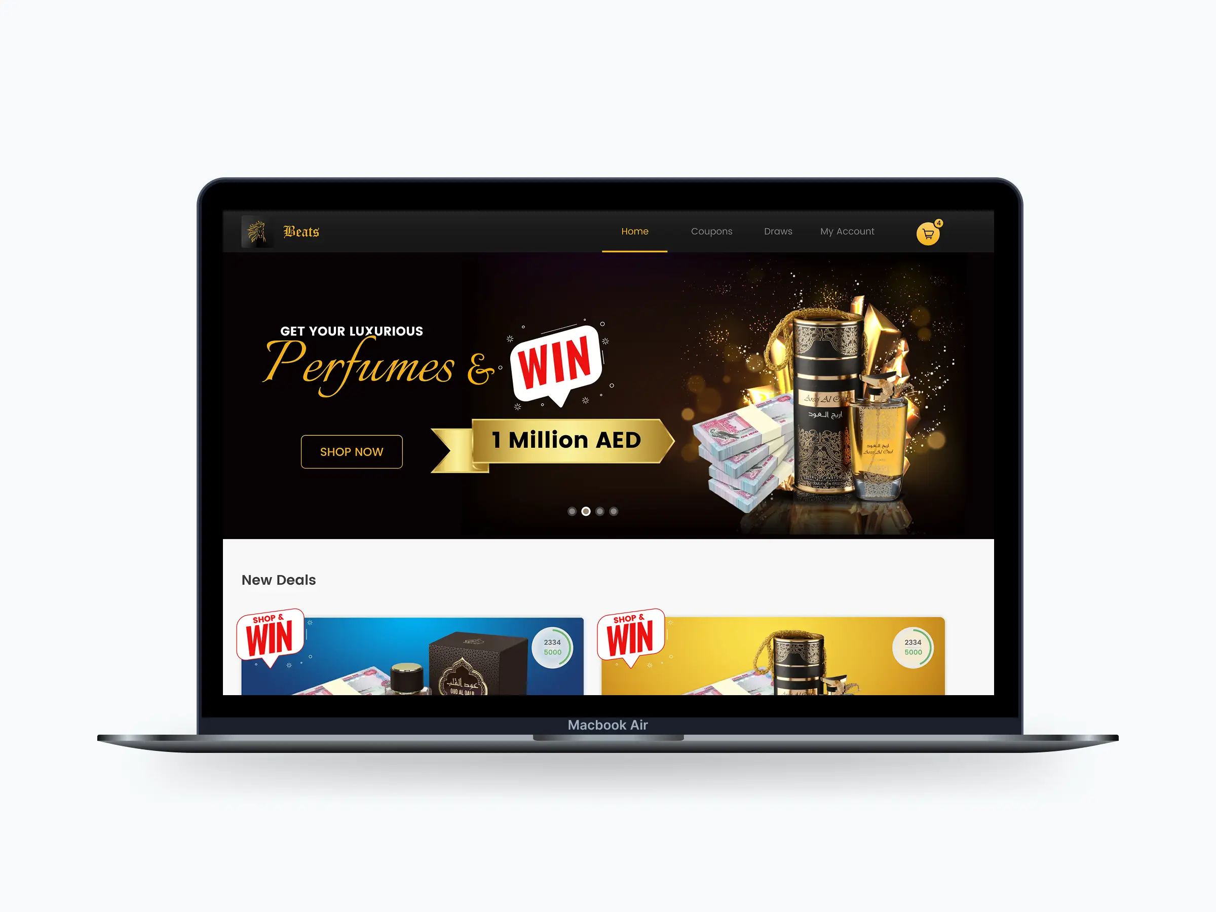 Beats: An e-commerce platform with purchase rewards and winning opportunities.